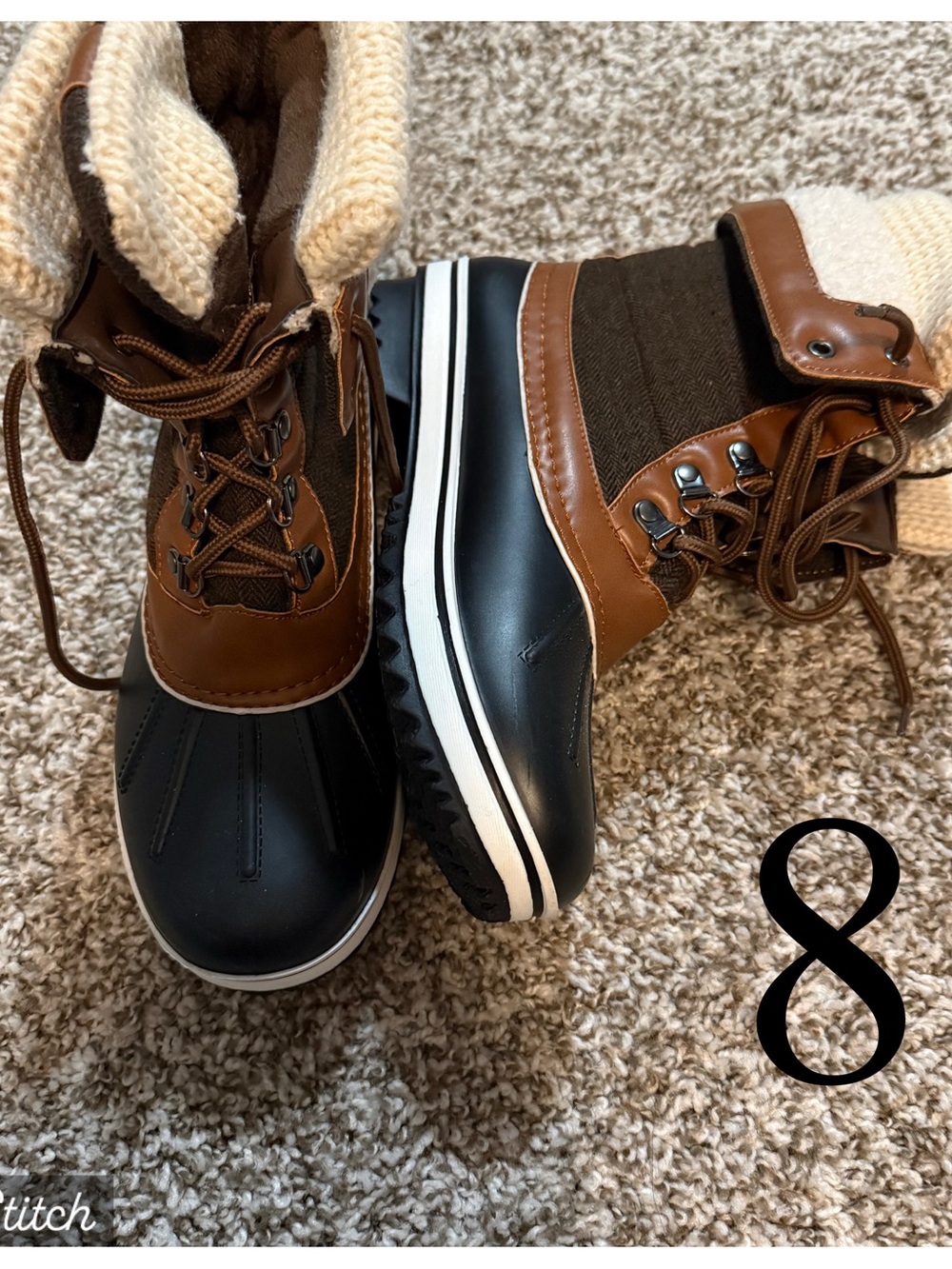 Men's Waterproof Winter Duck Boots - Brown/Black